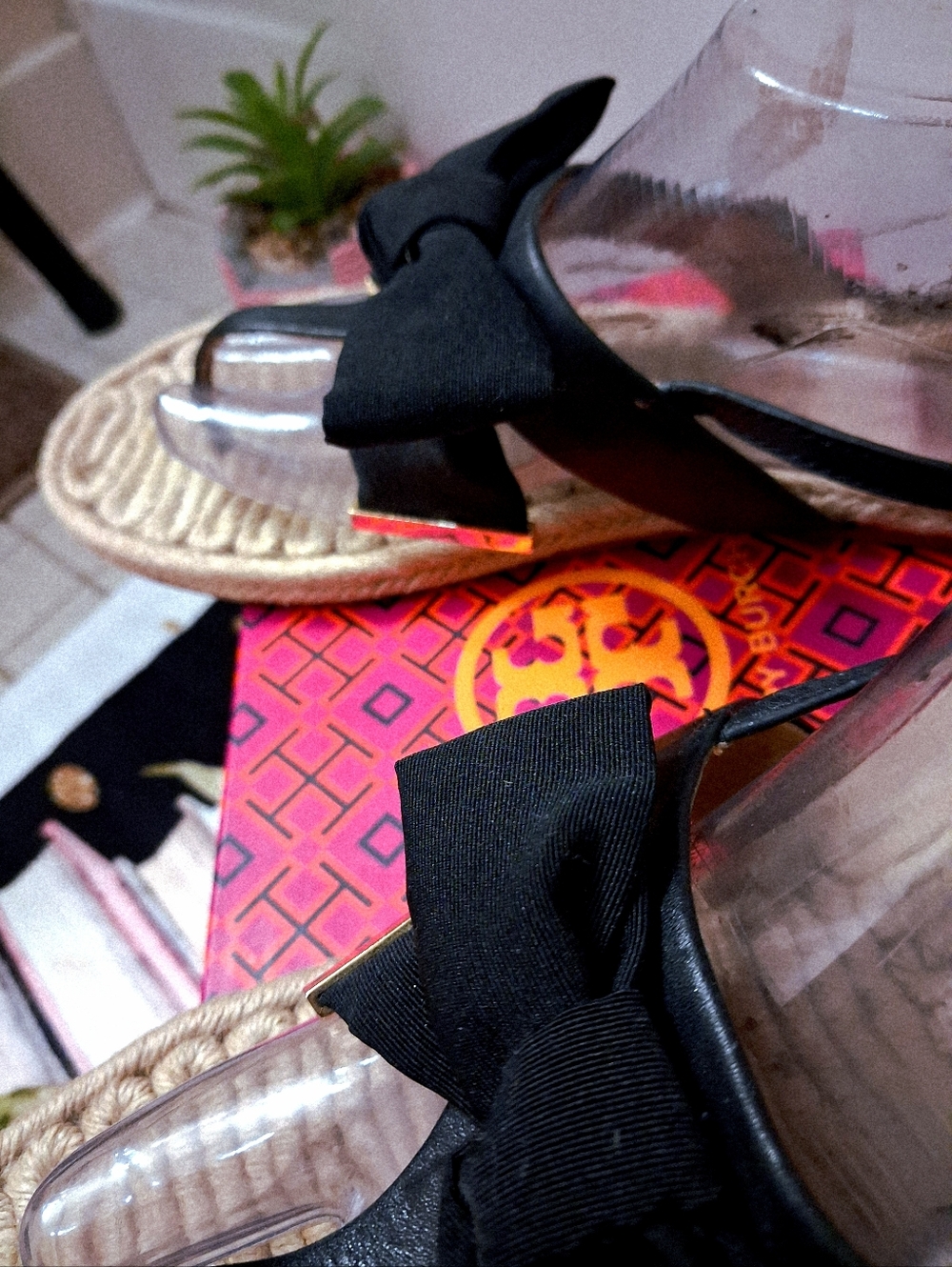 Tory Burch Black Ruffle Bow Flat Espadrille Learger Sandals - Women Size 11M - Picture 10 of 13